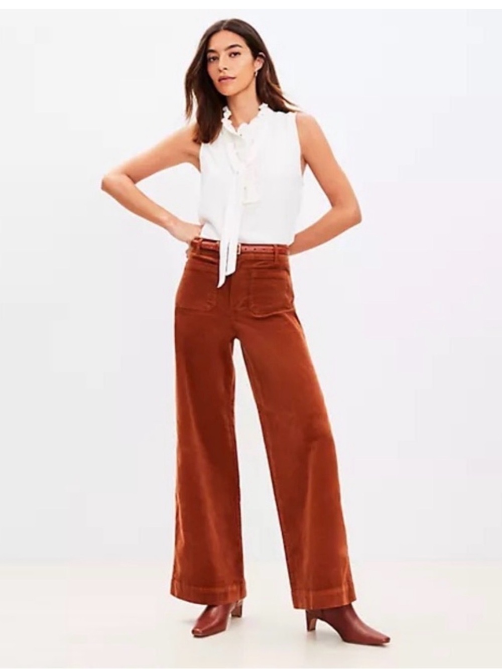 LOFT Palmer Wide Leg Corduroy Pants